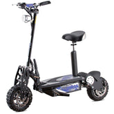 A seated electric scooter with two wheels, ideal for convenient and efficient travel in urban environments.